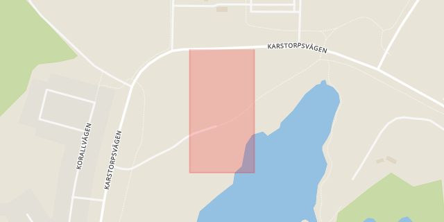 Karta som med röd fyrkant ramar in Karstorp, Skövde, Västra Götalands län