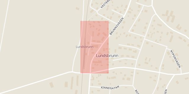 Karta som med röd fyrkant ramar in Tempo, Lundsbrunn, Götene, Västra Götalands län