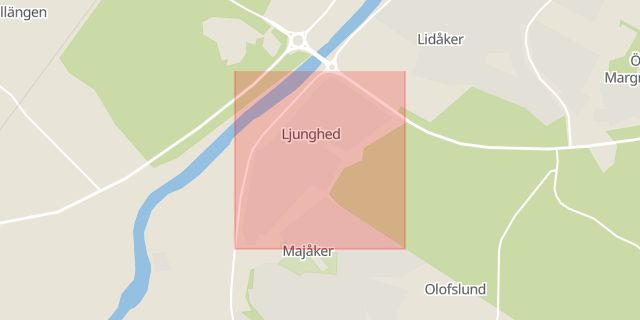 Karta som med röd fyrkant ramar in Äppelträd, Ljunghed, Lidköping, Västra Götalands län