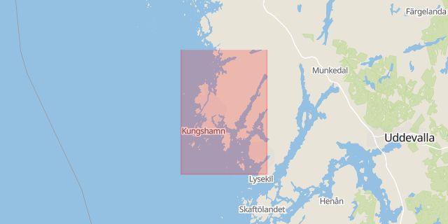 Karta som med röd fyrkant ramar in Sotenäs, Västra Götalands län