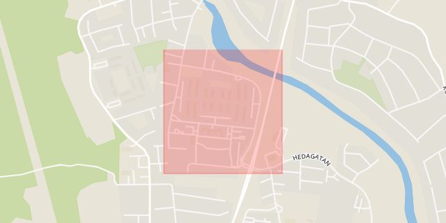 Karta som med röd fyrkant ramar in Härnegatan, Linköping, Östergötlands län