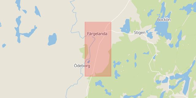 Karta som med röd fyrkant ramar in Bärböle, Färgelanda, Västra Götalands län