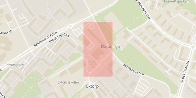 Karta som med röd fyrkant ramar in Ektorp, Norrköping, Östergötlands län