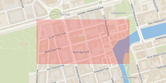 Karta som med röd fyrkant ramar in Östergötland, Bråddgatan, Norrköping, Torvinge Industriområde, Linköping, Östergötlands län
