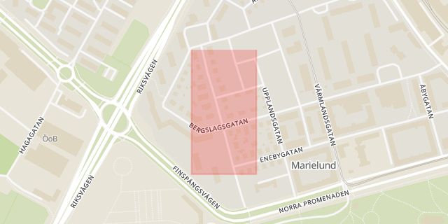 Karta som med röd fyrkant ramar in Östergötland, Tift, Linköping, Kallerstad, Ödeshög, Norra Promenaden, Norrköping, Östergötlands län