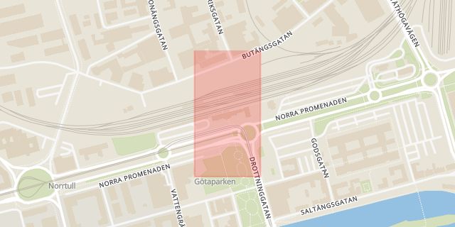 Karta som med röd fyrkant ramar in Resecentrum, Norrköping, Östergötlands län