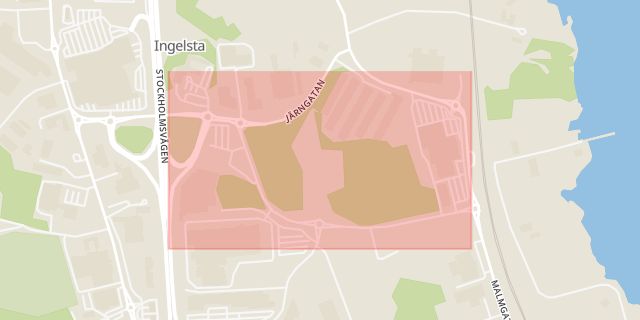 Karta som med röd fyrkant ramar in Stormarknad, Blygatan, Norrköping, Östergötlands län