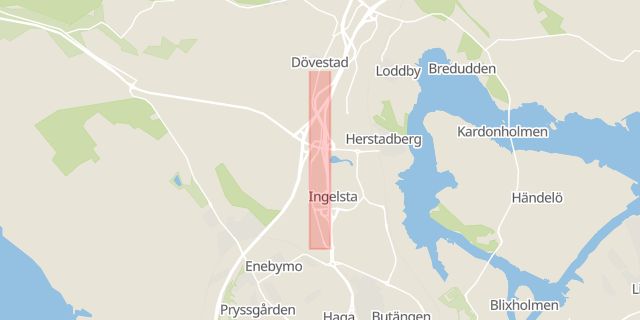 Karta som med röd fyrkant ramar in Koppargatan, Norrköping, Östergötlands län