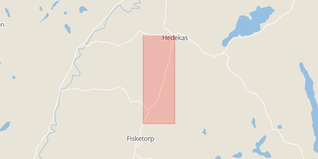 Karta som med röd fyrkant ramar in Hedekas, Munkedalsvägen, Munkedal, Västra Götalands län
