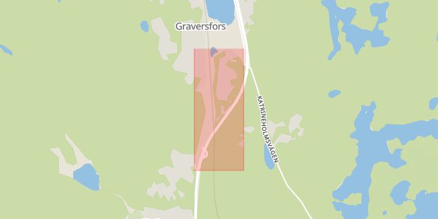 Karta som med röd fyrkant ramar in Graversfors, Norrköping, Östergötlands län