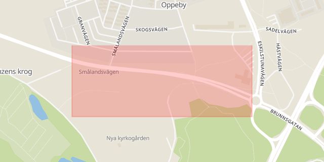 Karta som med röd fyrkant ramar in Katrineholm, Nyköping, Södermanlands län