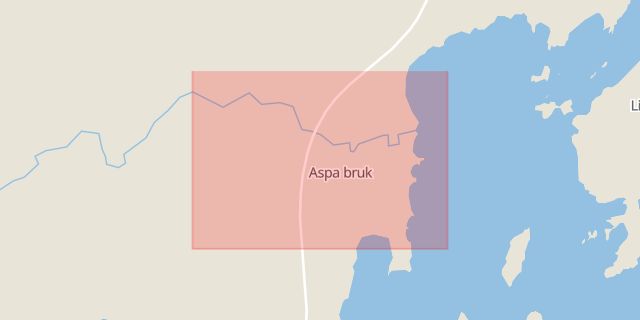 Karta som med röd fyrkant ramar in Aspa Bruk, Askersund, Örebro län