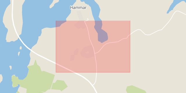 Karta som med röd fyrkant ramar in Hammar, Askersund, Örebro län