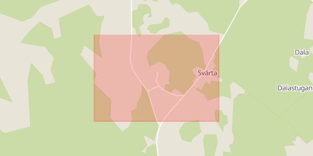 Karta som med röd fyrkant ramar in Svärta, Nyköping, Södermanlands län
