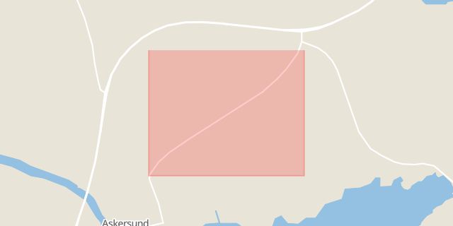 Karta som med röd fyrkant ramar in Bergslagsvägen, Askersund, Örebro län