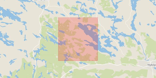 Karta som med röd fyrkant ramar in Björkvik, Nyköping, Södermanlands län