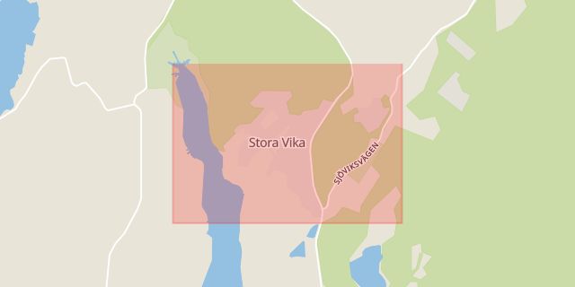 Karta som med röd fyrkant ramar in Vika, Stockholms län