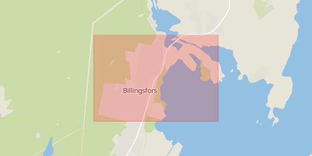Karta som med röd fyrkant ramar in Billingsfors, Bengtsfors, Västra Götalands län