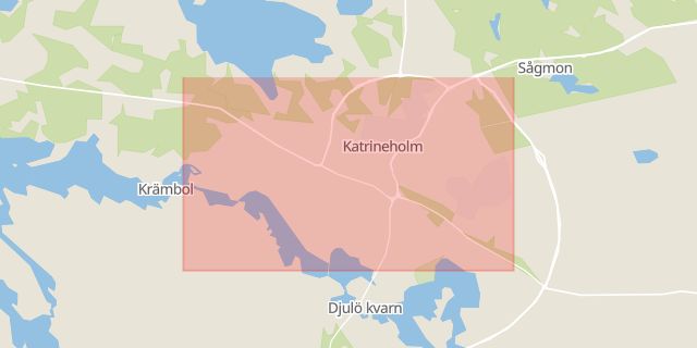 Karta som med röd fyrkant ramar in Katrineholm, Södermanland, Södermanlands län