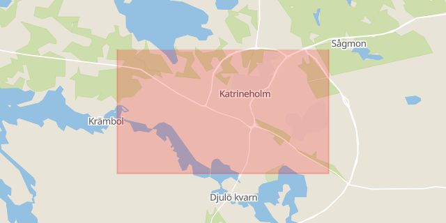 Karta som med röd fyrkant ramar in Katrineholms Kommun, Katrineholm, Södermanlands län