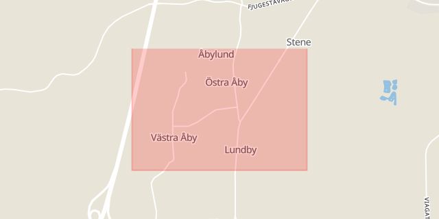 Karta som med röd fyrkant ramar in Västra Åby, Kumla Kommun, Kumla, Örebro län