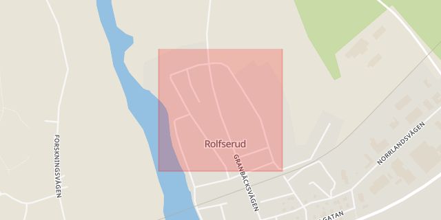 Karta som med röd fyrkant ramar in Rolfserud, Säffle, Värmlands län