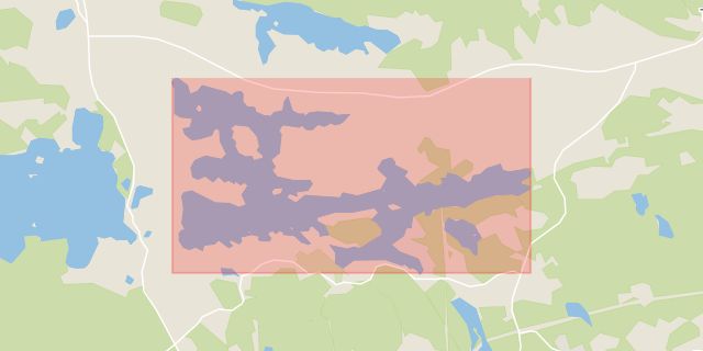 Karta som med röd fyrkant ramar in Vällingen, Södertälje, Stockholms län