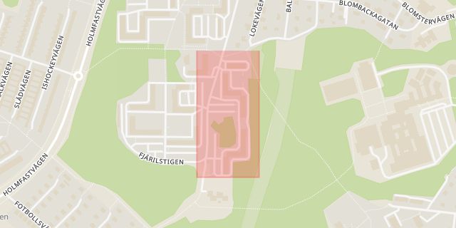 Karta som med röd fyrkant ramar in Blombacka, Myrstigen, Södertälje, Stockholms län