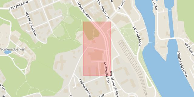 Karta som med röd fyrkant ramar in Davidssons Gränd, Södertälje, Stockholms län