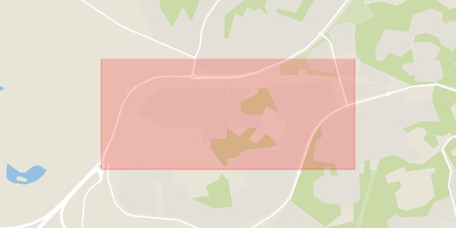 Karta som med röd fyrkant ramar in Klockarvägen, Södertälje, Stockholms län