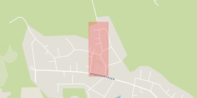 Karta som med röd fyrkant ramar in Rönninge, Solbovägen, Salem, Stockholms län