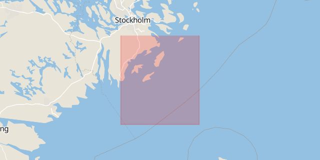 Karta som med röd fyrkant ramar in Stockholm, Haninge, Enskede, Globen, Stockholms län