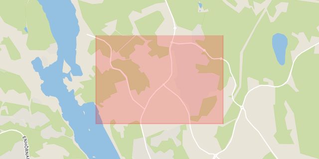 Karta som med röd fyrkant ramar in Brunnsäng, Södertälje, Stockholms län