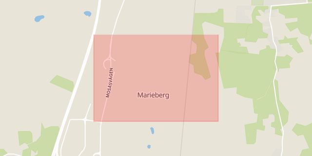 Karta som med röd fyrkant ramar in Marieberg, Skara, Örebro län