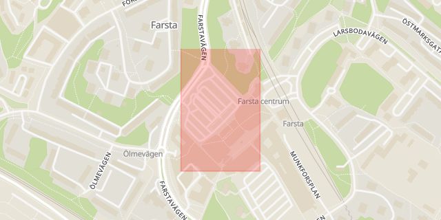 Karta som med röd fyrkant ramar in Farstaplan, Stockholm, Stockholms län