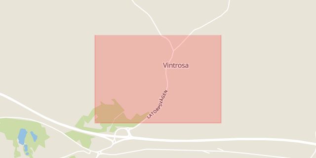 Karta som med röd fyrkant ramar in Vintrosa, Örebro, Örebro län