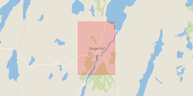 Karta som med röd fyrkant ramar in Degerfors, Örebro län