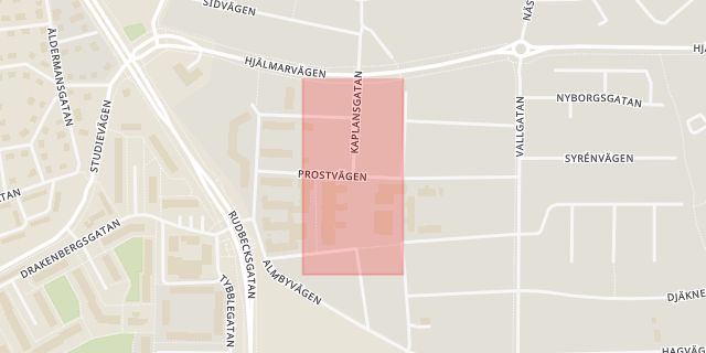 Karta som med röd fyrkant ramar in Almby, Örebro, Örebro län