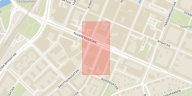 Karta som med röd fyrkant ramar in Krämaren, Drottninggatan, Örebro, Örebro län