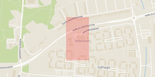 Karta som med röd fyrkant ramar in Solhaga, Örebro, Örebro län