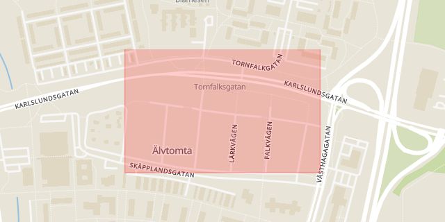 Karta som med röd fyrkant ramar in Oxhagen, Örebro, Örebro län