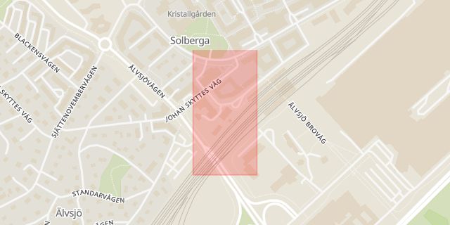 Karta som med röd fyrkant ramar in Apotek, Älvsjö, Stockholm, Stockholms län