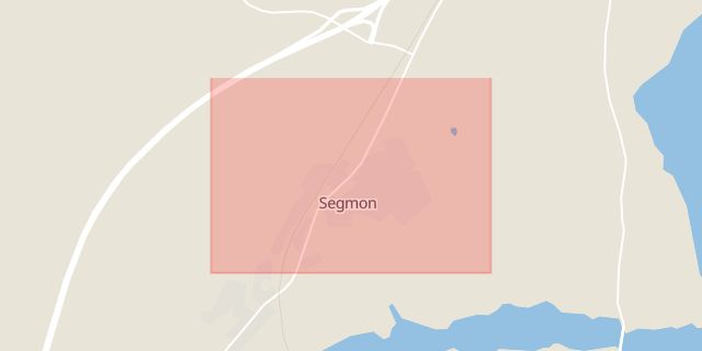 Karta som med röd fyrkant ramar in Segmon, Grums, Värmlands län