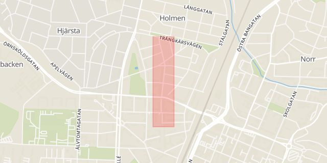 Karta som med röd fyrkant ramar in Jakobsgatan, Norrgatan, Örebro, Örebro län