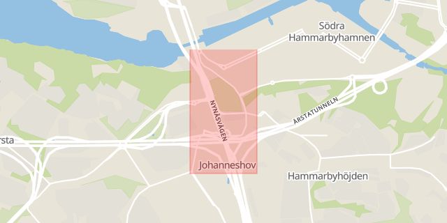 Karta som med röd fyrkant ramar in Hammarbybacken, Stockholm, Stockholms län