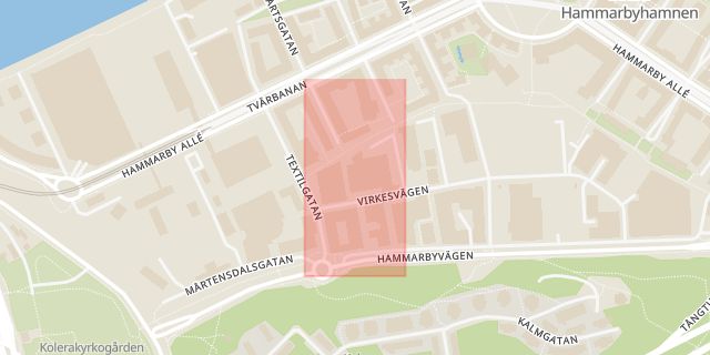 Karta som med röd fyrkant ramar in Hammarby, Sirius, Stockholm, Stockholms län
