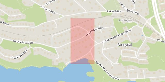 Karta som med röd fyrkant ramar in Kopplet, Nacka, Stockholms län