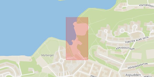 Karta som med röd fyrkant ramar in Hägersten, Båtklubb, Örnsberg, Vinterviken, Stockholm, Stockholms län