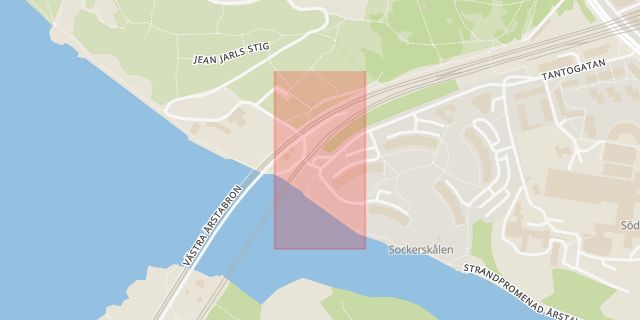 Karta som med röd fyrkant ramar in Tantolunden, Stockholm, Stockholms län