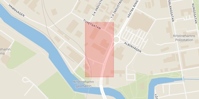 Karta som med röd fyrkant ramar in Lidl, Kristinehamn, Värmlands län